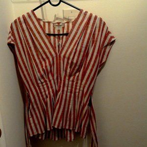Max Studio Top in Red and White Size XS. New with Tags